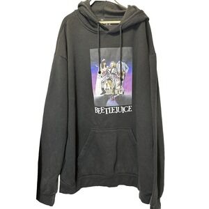 Beetlejuice Sweatshirt Men's 3XL Black Movie Graphic Hoodie EUC